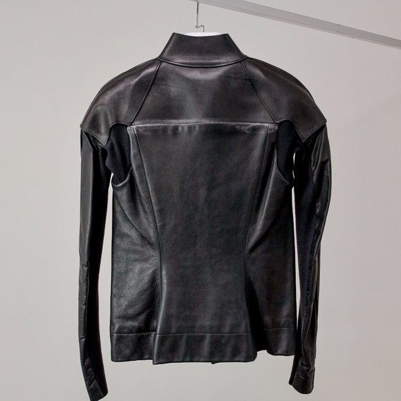 Rick Owens Mixed Leather Motorcycle Jacket - Picture 2 of 8
